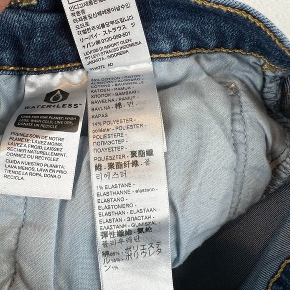 Levis Straight Leg Jeans High Rise Button Fly Dark Wash Denim‎ 26x27 - Picture 10 of 12